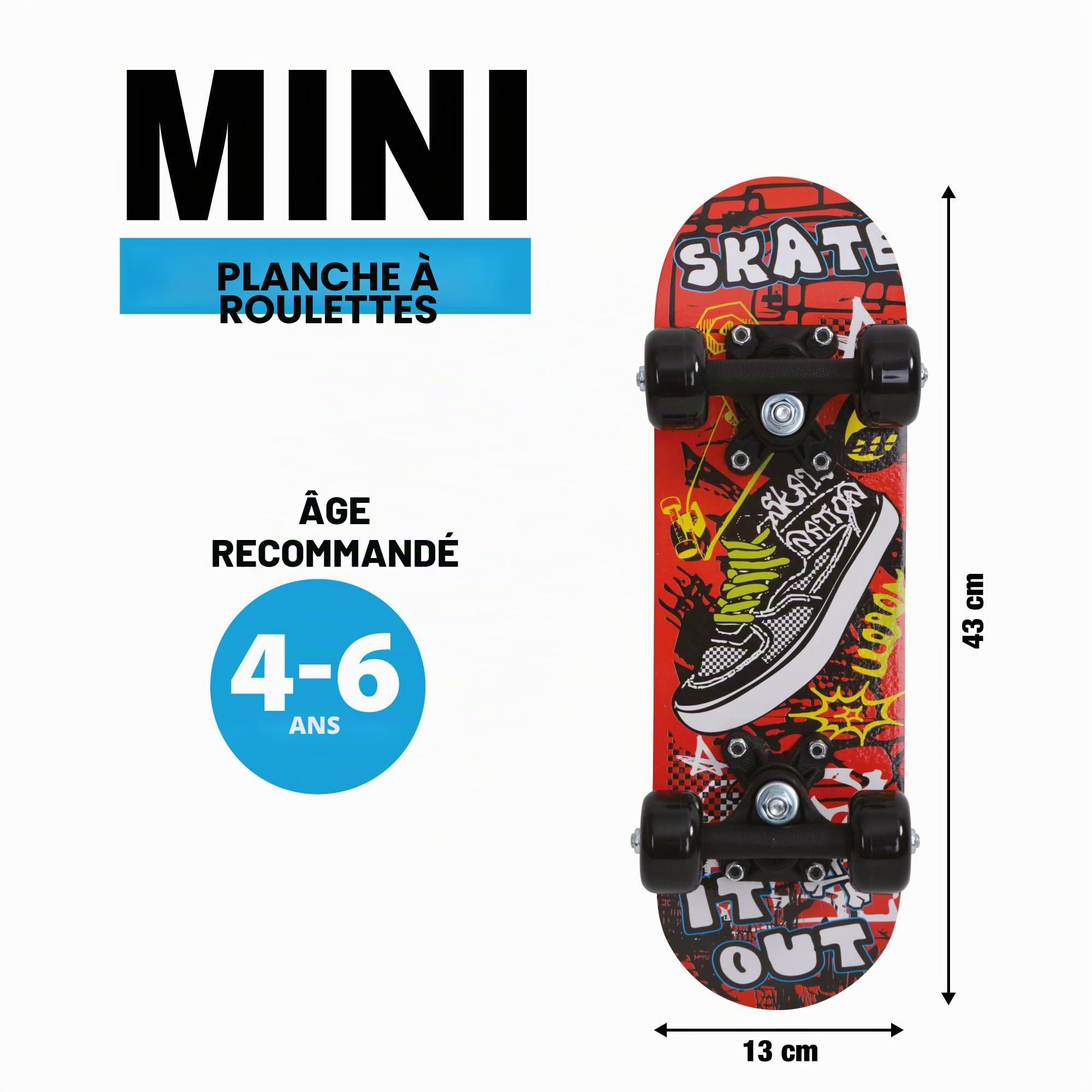 SCHILDKRÖT Schildkröt® Mini Skateboard 17, Pas de Couleur