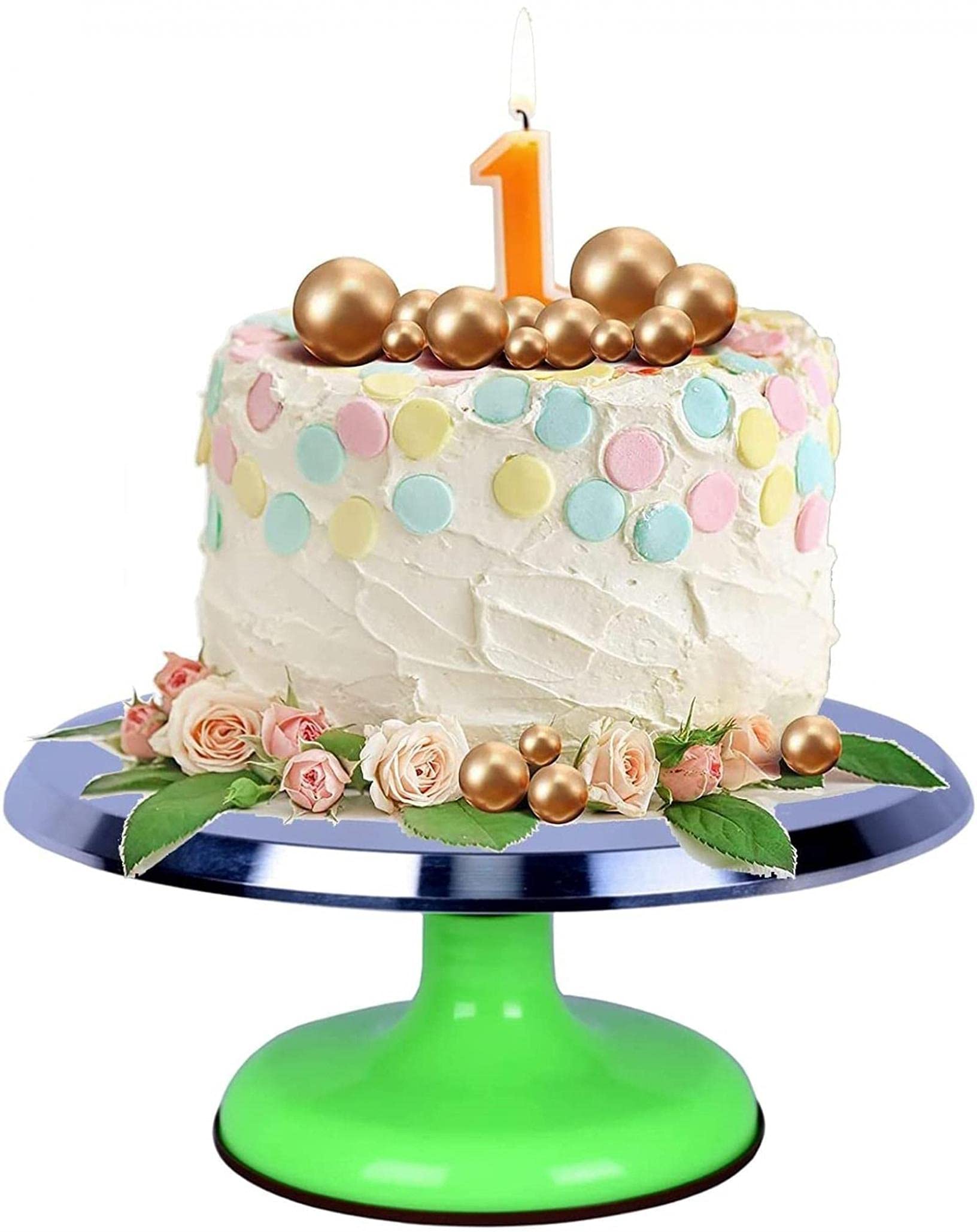Raguso 12 Pollici in Alluminio Torta Giradischi Rotante Girevole Decorazione Stand Pasticceria Strumento di Cottura