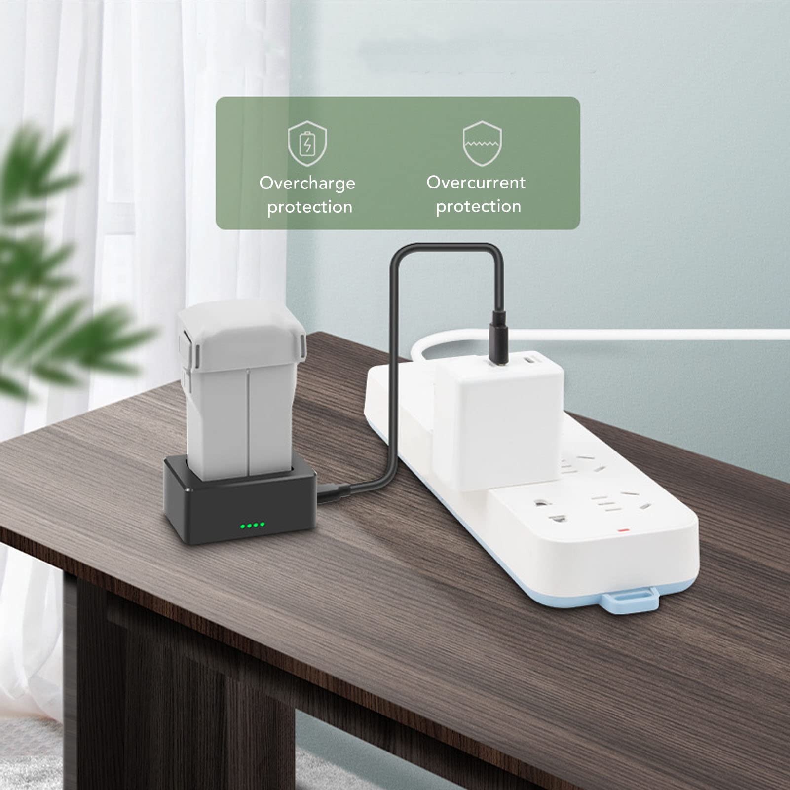 Drone – Chargeur de Batterie USB, Hub de Charge de Batterie léger en Plastique Noir pour Mini 3 Pro