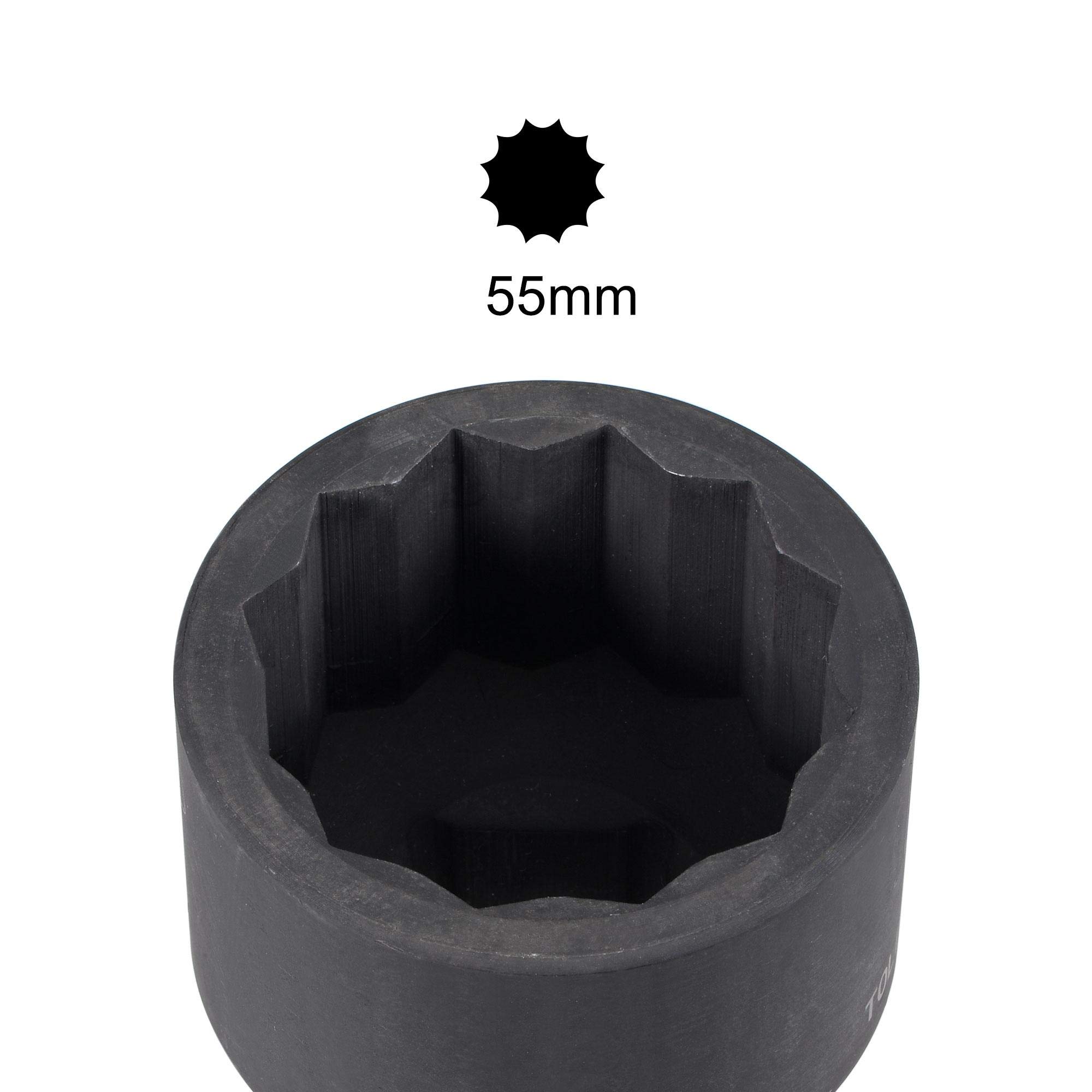 Uxcell Schlag-Stecknuss 1 Zoll Antrieb X 34 Mm Tiefe | 6-Kant, Chrom-Vanadium-Stahl, Metrisch | Für Schlagschrauber