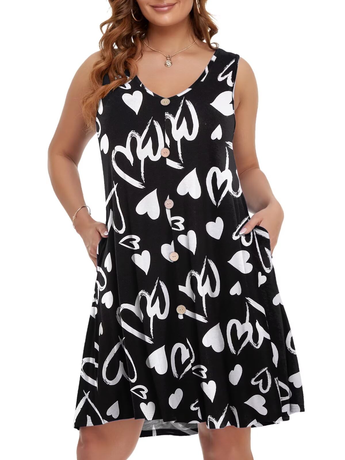 BELAROI Summer Dresses for Women Beach Tshirt Sundress V Neck Casual Swing Tank Dress Swimsuit Cover Ups Pockets