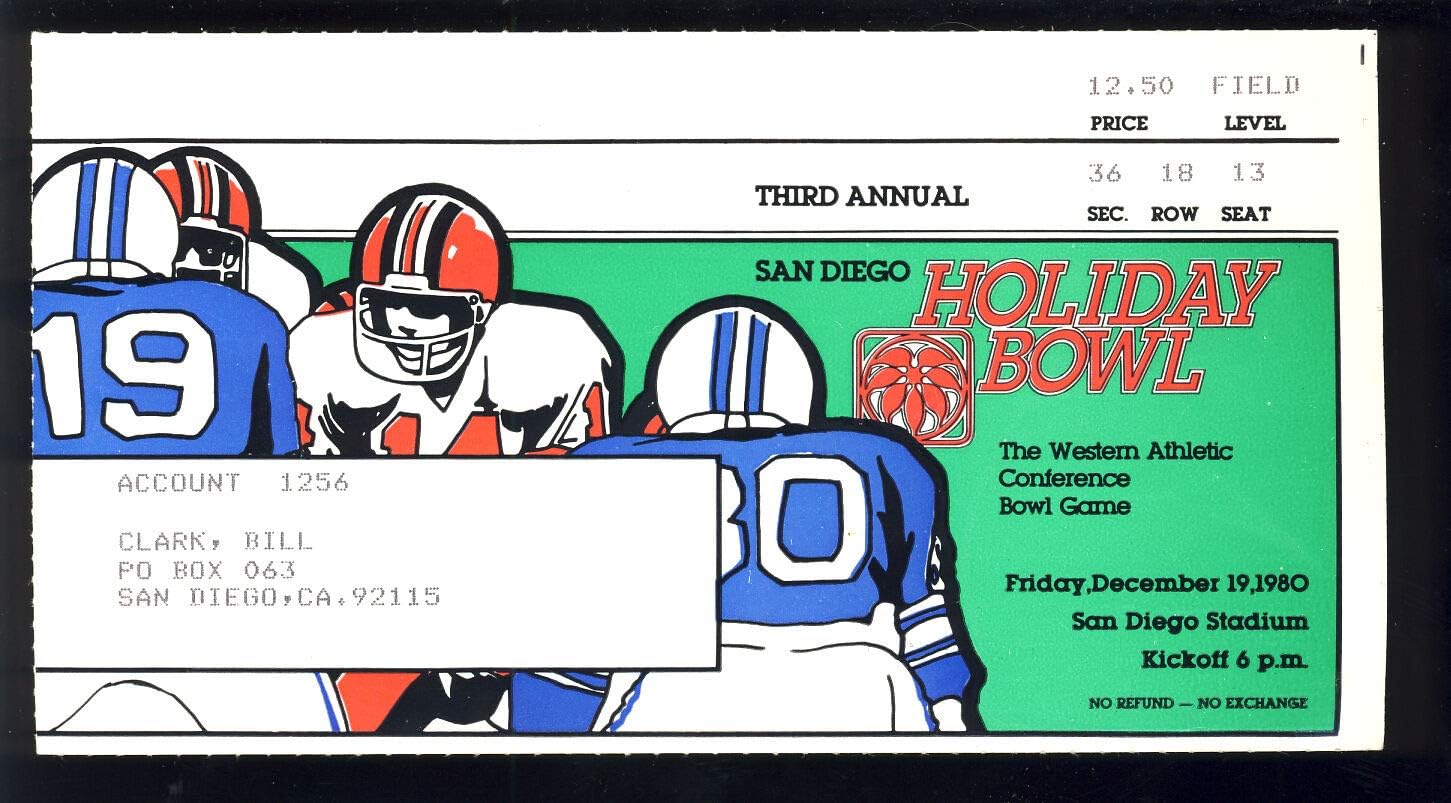 1980 Holiday Bowl Ticket SMU vs BYU Miracle Bowl at Amazon's Sports