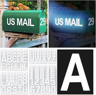 Seloom 148 PCS 3" Reflective Mailbox Numbers Stickers for Outside,White Letter and Number Stickers Address Numbers for Mailbox,Self Adhesive Vinyl Waterproof House Decal Stickers for Door Cars Home