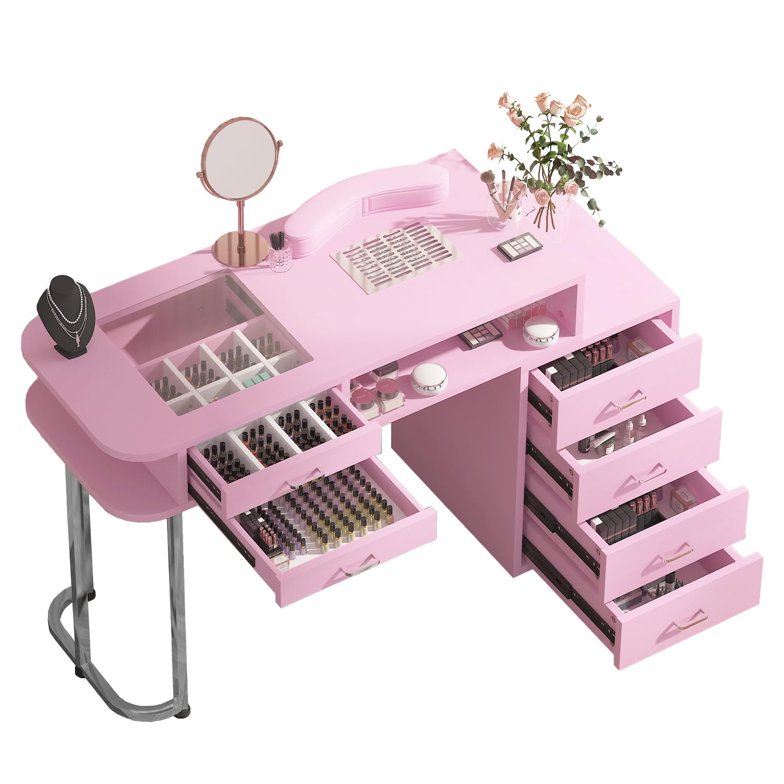 Amazon.com: TABU Professional Manicure Table, Large Nail Table for