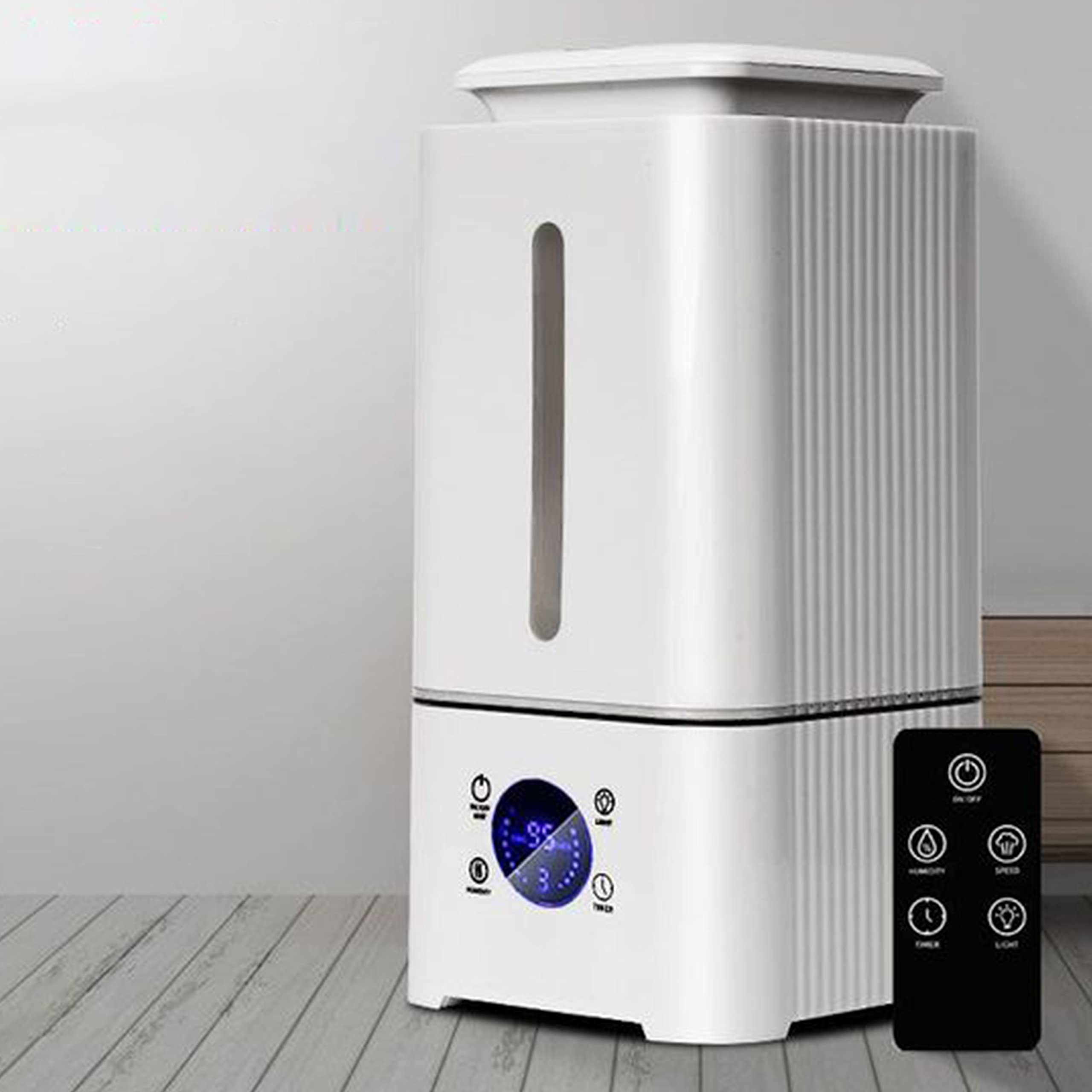 QUSYZD Quiet Floor Humidifier Large Capacity Large Spray Top Fill Waterless Auto Off Intelligent Constant Humidity with 3.2 Litre Water Tank Capacity Touch Screen,