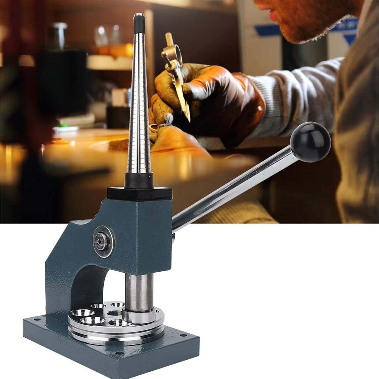 Herramienta reductora y reductora de anillos, ajustador de tamaño de joyas para cambiar el tamaño de los anillos, placa base reversible para reparación de bricolaje