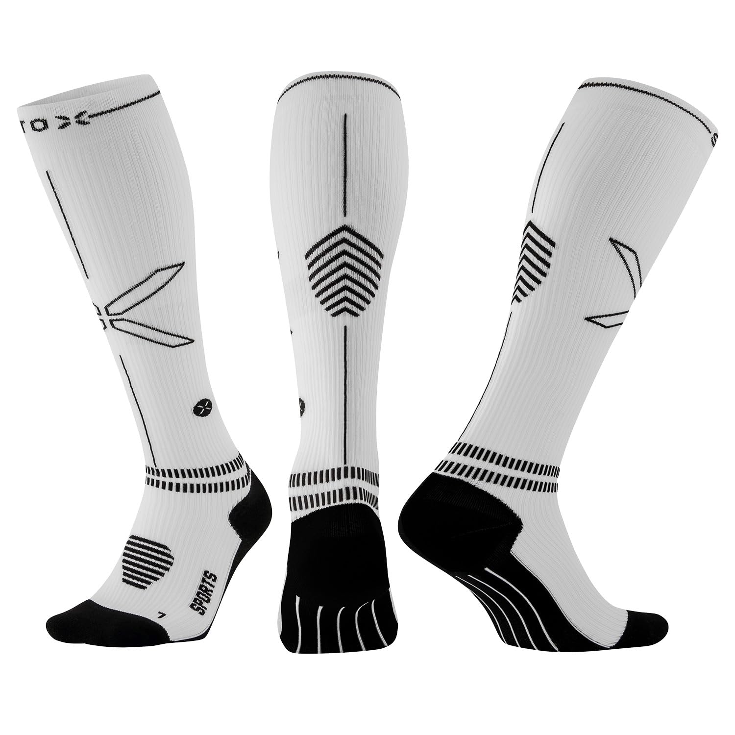 STOX Energy Socks, Damskie skarpety sportowe, klasa kompresji 23-32 mmHg, wyściełana wkładka, pończochy uciskowe, sportowe skarpety uciskowe, pończochy uciskowe, pończochy uciskowe, pończochy