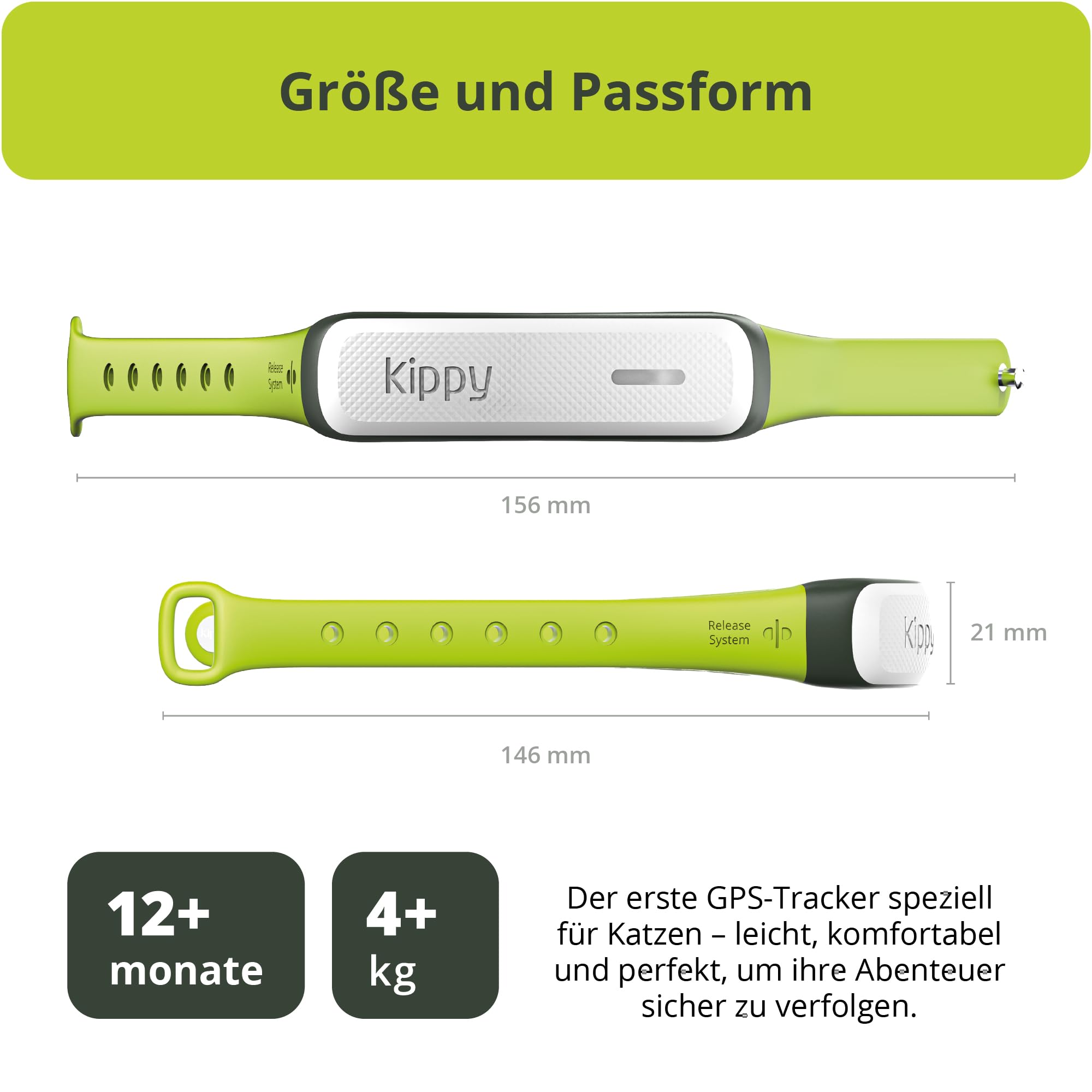Kippy CAT V2 – GPS-Halsband für Katzen – Ortungsgerät und Gesundheits- und Aktivitätstracker – GPS-Halsband für Katzen mit Anti-Strangulierungs-System – Erstellen Sie virtuelle Grenzen