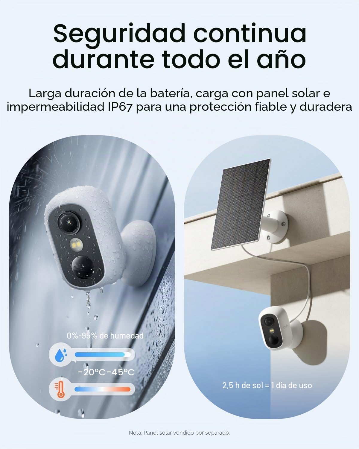 eufy Security eufyCam C35, cámara de seguridad inalámbrica, para interior y exterior, montaje magnético, visión nocturna en color, almacenamiento gratuito en el dispositivo, IP67, compatible con panel