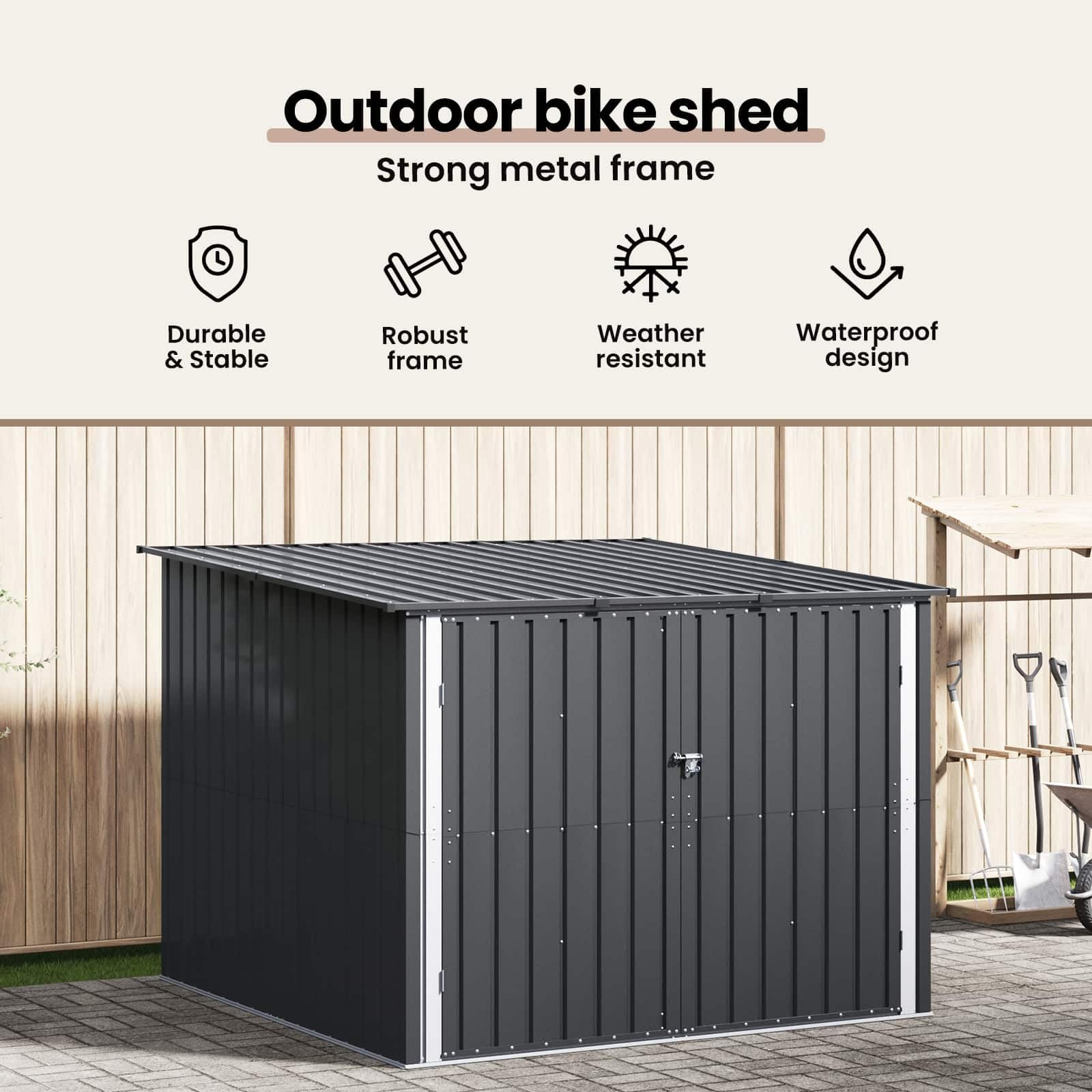 vidaXL Abri de vélo 3 pc Anthracite 216 x 207 x 158 cm Métал