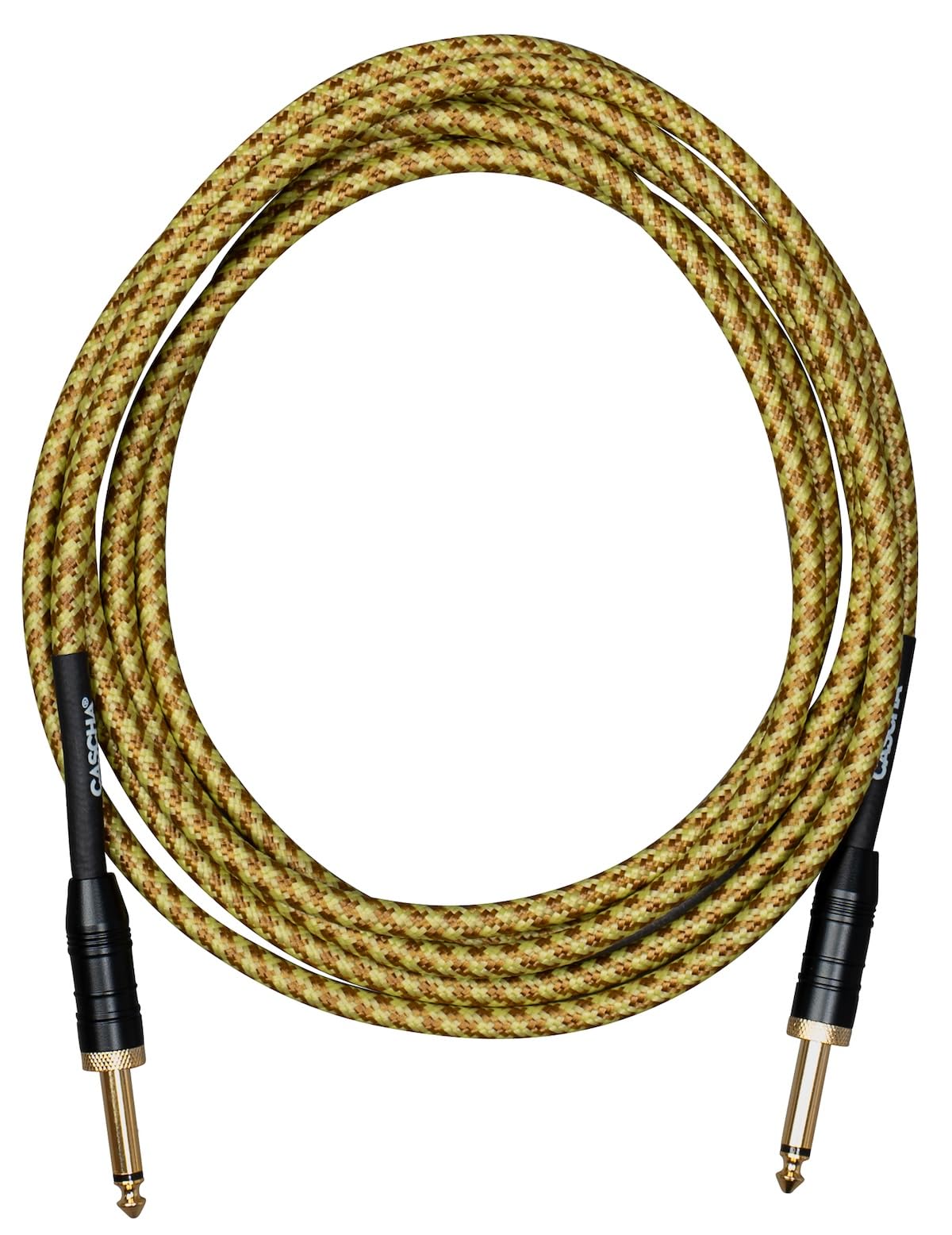 CASCHA Professional Line Guitar Cable, Straight, Tweed Natural, 3 m
