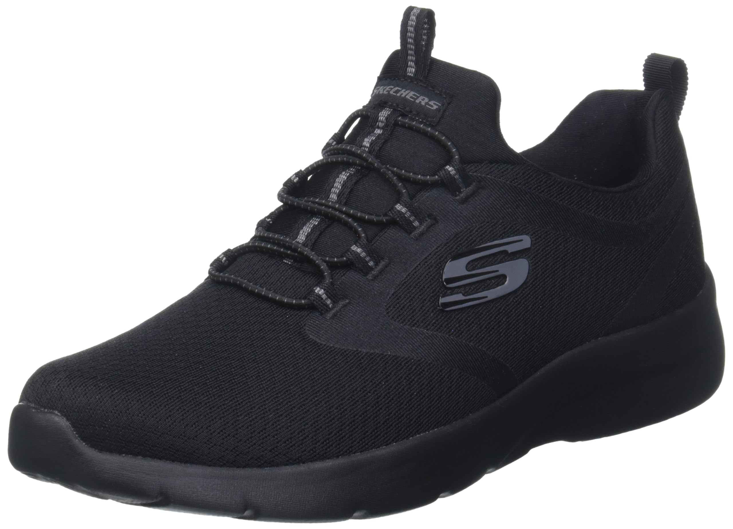 Skechers Women's Dynamight 2.0 Soft Expressions Sneaker, Black Mesh/Trim, 4.5 UK