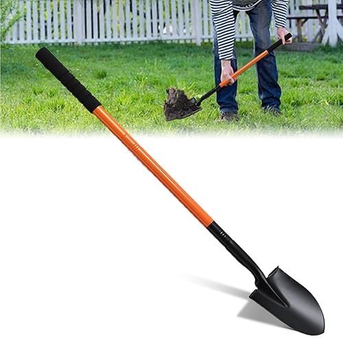 Pala pequeña para excavar con mango de metal, pala de jardín resistente de 43.7 pulgadas, palas de trinchera, ideal para excavar, jardinería,