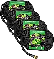 MIXC 200ft 1mm Thickened Flat Soaker Hose with Copper Joints, Aluminum Seals & 360° Swivel Handle - Leak-Proof Drip Irrigation for Gardens
