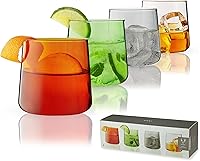 Vista 8 de Viski Aurora Copas de vino, elegantes vasos de cóctel de color ámbar, cristalería elegante para vinos tintos y blancos, perfectas para anfitrión