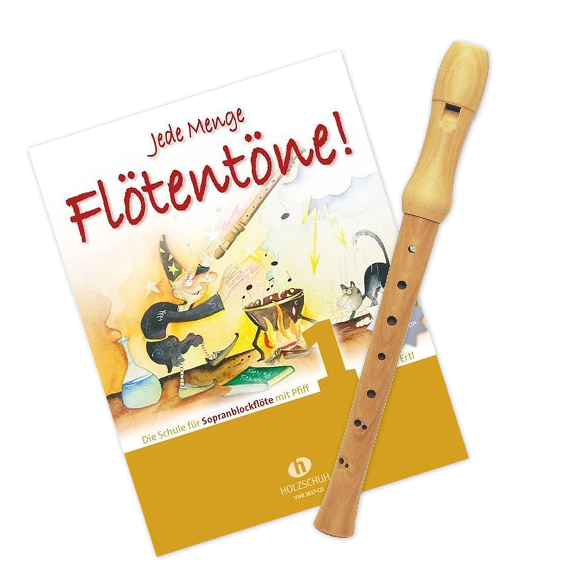 Starter-Bundle mit Tuyama TFS-16B Sopranblockflöte (barocke Griffweise) sowie 'Jede Menge Flötentöne' Band 1 inkl. CD - Ideal für Einsteiger - ISBN: 9783940069757