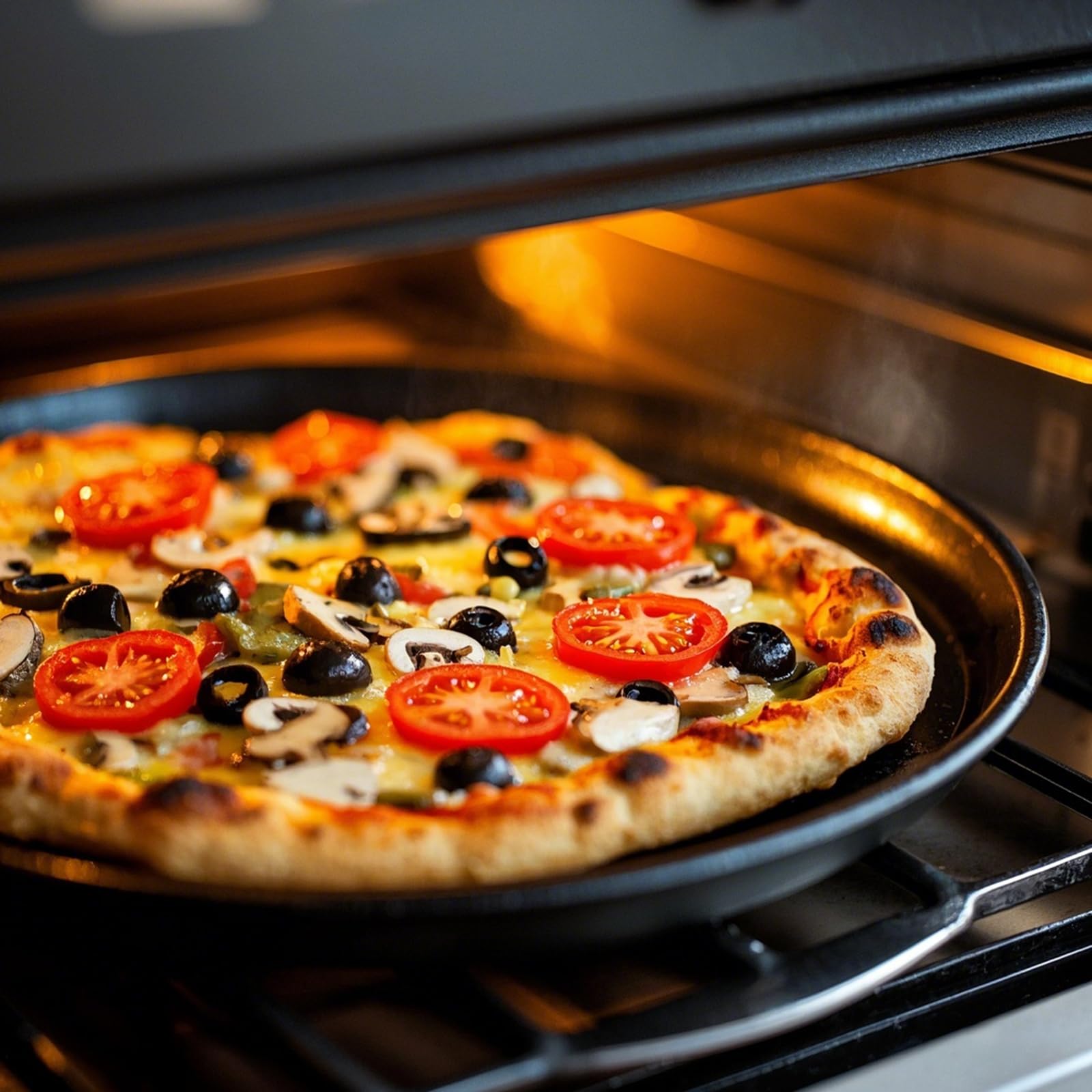 Paquete de 4 bandejas redondas de 12 pulgadas para hornear pizza con agujeros, sartén para hornear pizza para horno, sartén antiadherente de acero al carbono para hornear restaurantes en casa, 7