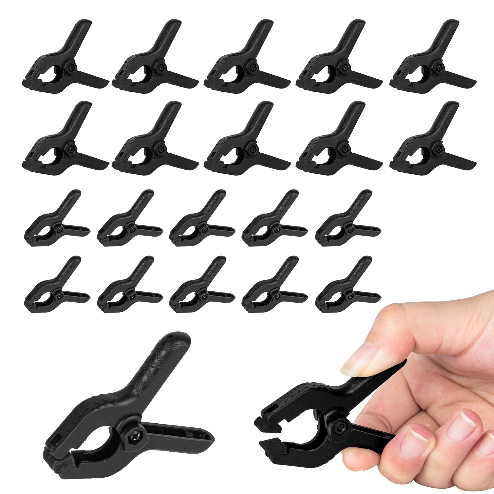 EMART 20 Pack Spring Clamps, Professional 10x3inch & 10x2inch Nylon Muslin Backdrop Clips for Photography Studio Photo Booth