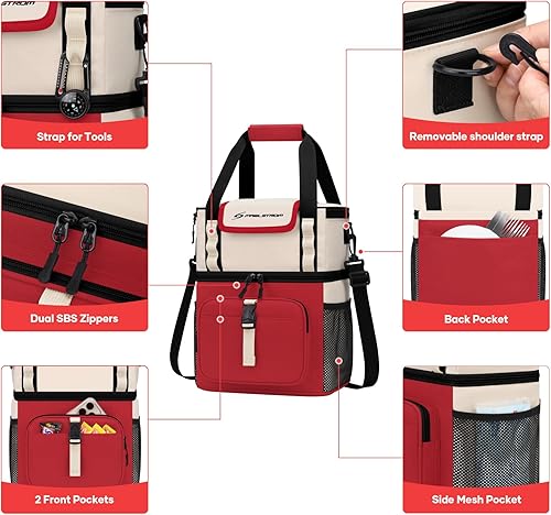 Miniatura 3 de Maelstrom Lunch Box for Women, 20L Insulated Lunch Bag Men, Leakproof Double Deck Cooler Bag, Soft Lunch Cooler with Quick Access Flip-Top Lid for