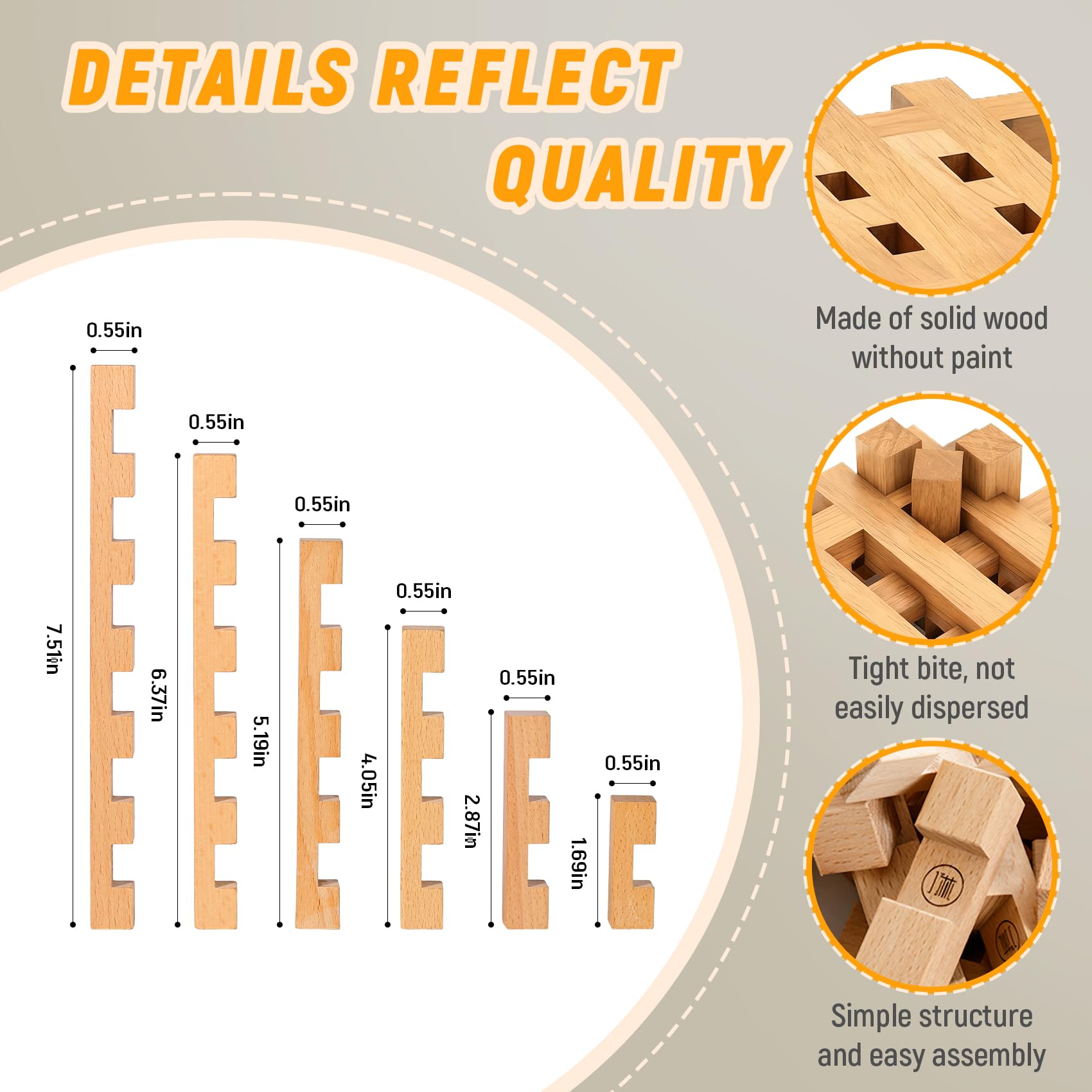 Bauklötze Holz - 15&20+ Formen, Knobelspiele für Erwachsene & Kinder, 3D Puzzle, STEM Klemmbausteine. Montessori Holzspielzeug Geschenk für Alter 5+ (20 in 1 Premium-Version)