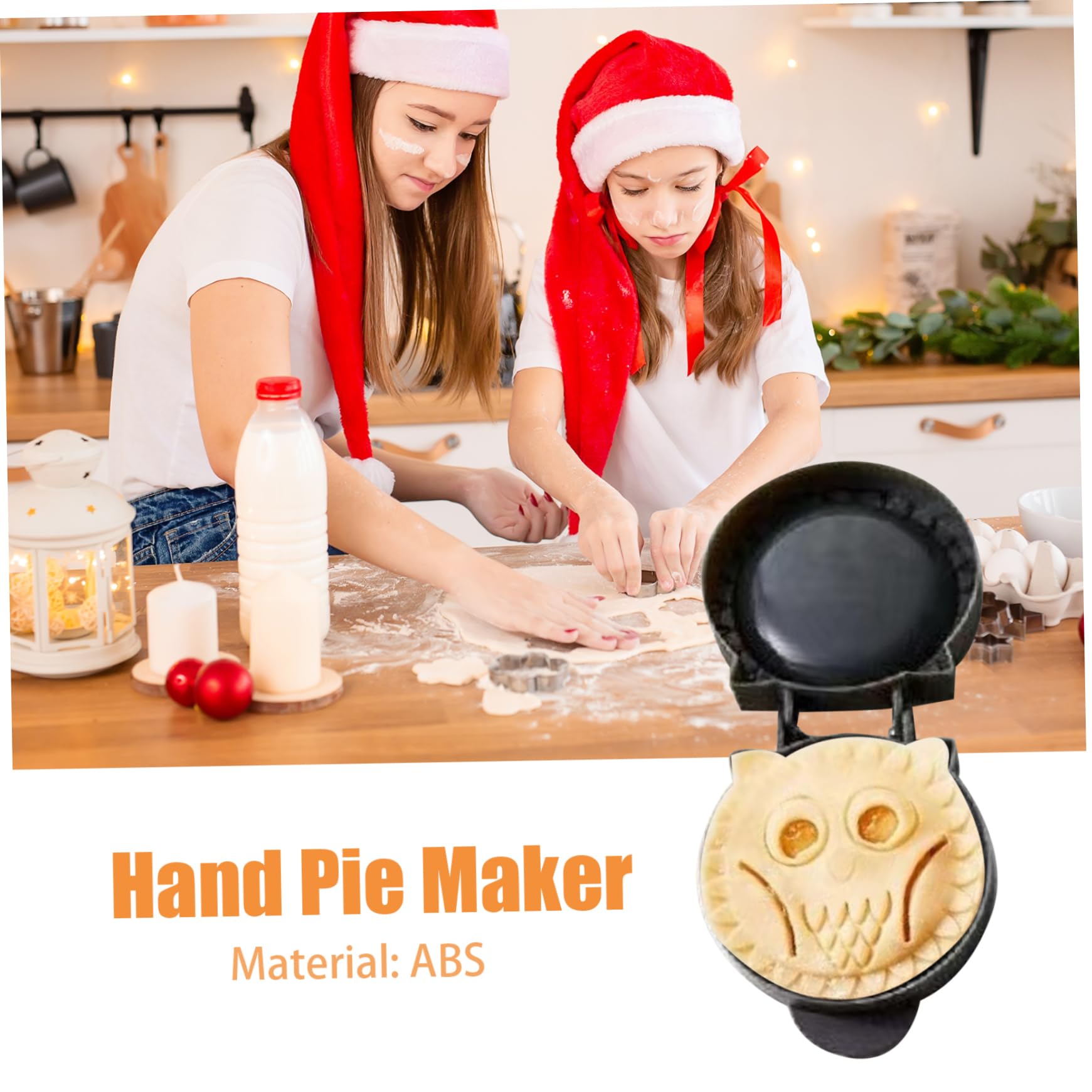 Hand Pie Maker 2PCS Festive Cute Cartoon ABS Christmas Cookie Mould Mini Pie Maker for Party Pastry Making Baking Style3 Fox and Owl
