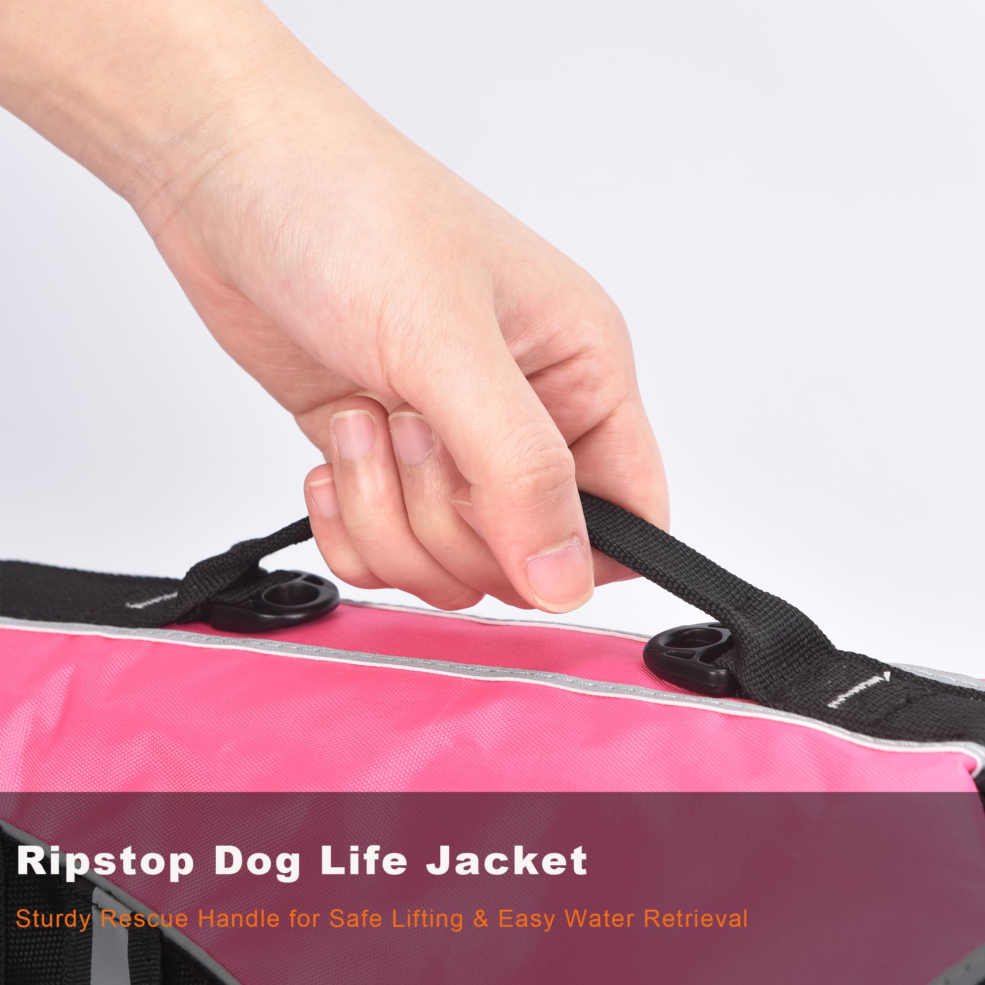 Mklhgty Giubbotto di salvataggio per cani, riflettente con collo rimovibile, galleggiante, ad alta galleggiabilità, per nuoto e canottaggio, costume da bagno di sicurezza per animali domestici