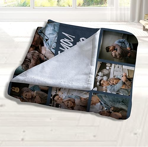 Miniatura 5 de Mantas personalizadas para parejas, mantas personalizadas con mis propias fotos para novio, novia o pareja, mantas personalizadas como regalo de