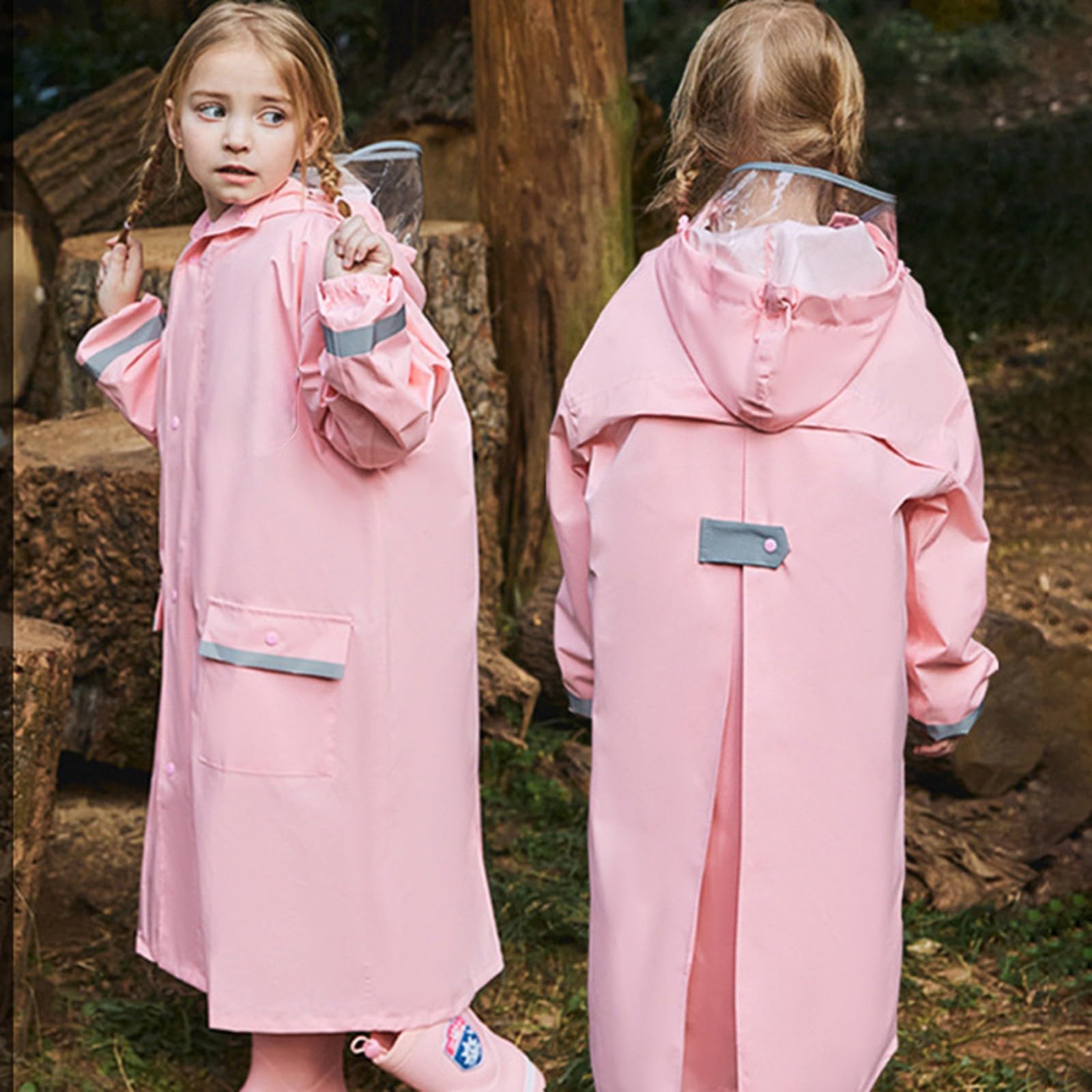 Veste Pluie Enfant,ImperméAble LéGer à Capuche Pour GarçOn VêTement De Pluie Pour Enfants Usage Quotidien En ExtéRieur Poncho De Pluie Pour Jeunes