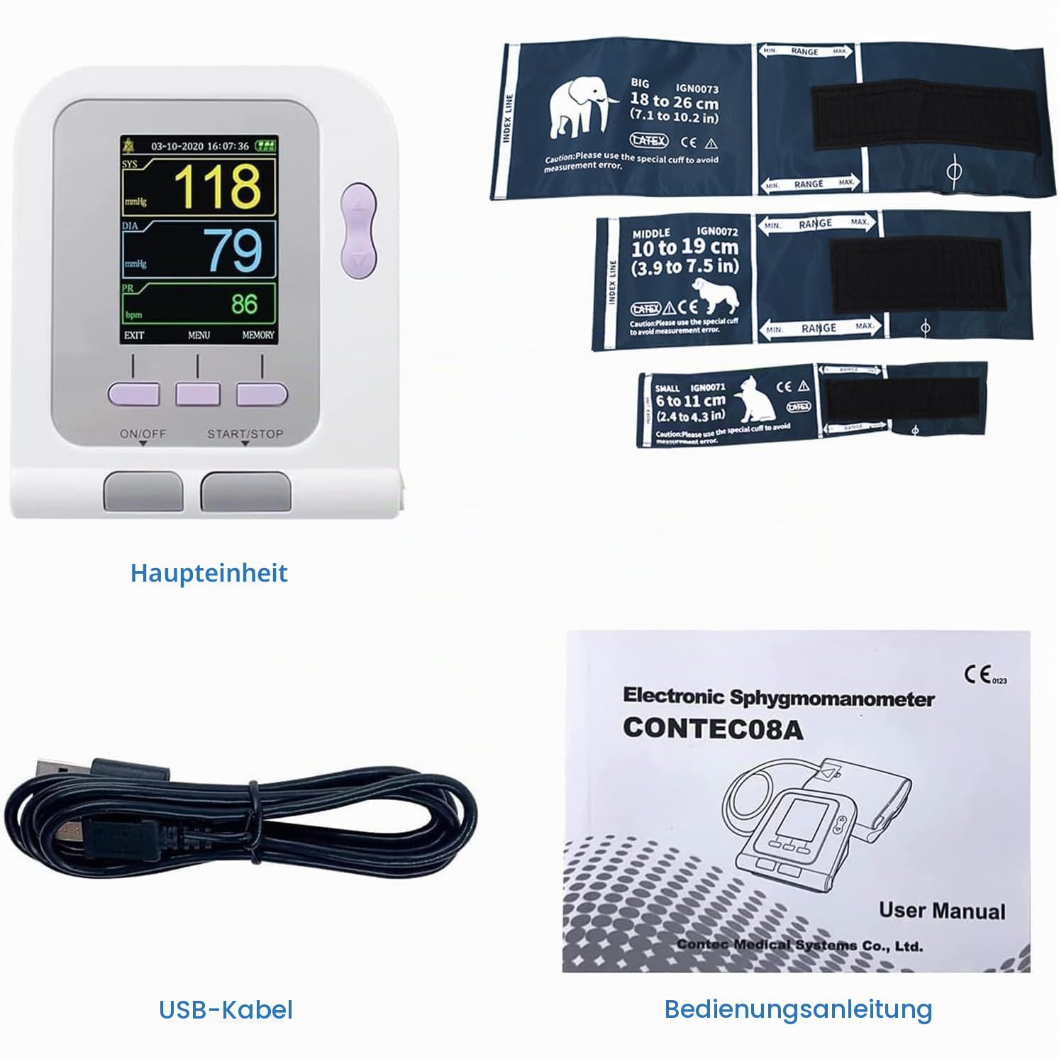 Blutdruckmessgerät Für Haustiere, Digitales Veterinärgerät Mit 3 Manschetten, Elektronisches Blutdruckmessgerät Mit 3 Modi, Für Die Pflege Von Hunden/Katzen/Elefanten, Für Tierkliniken Und Bauernhöfe
