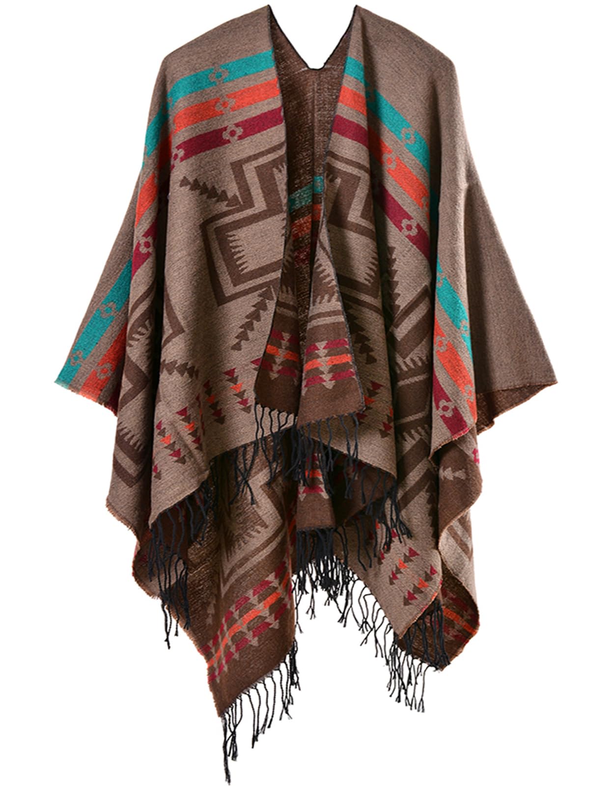 Women's Shawl Wraps Open Front Poncho Cape Oversized Sweaters Casual Cardigan Shawls for Fall Winter