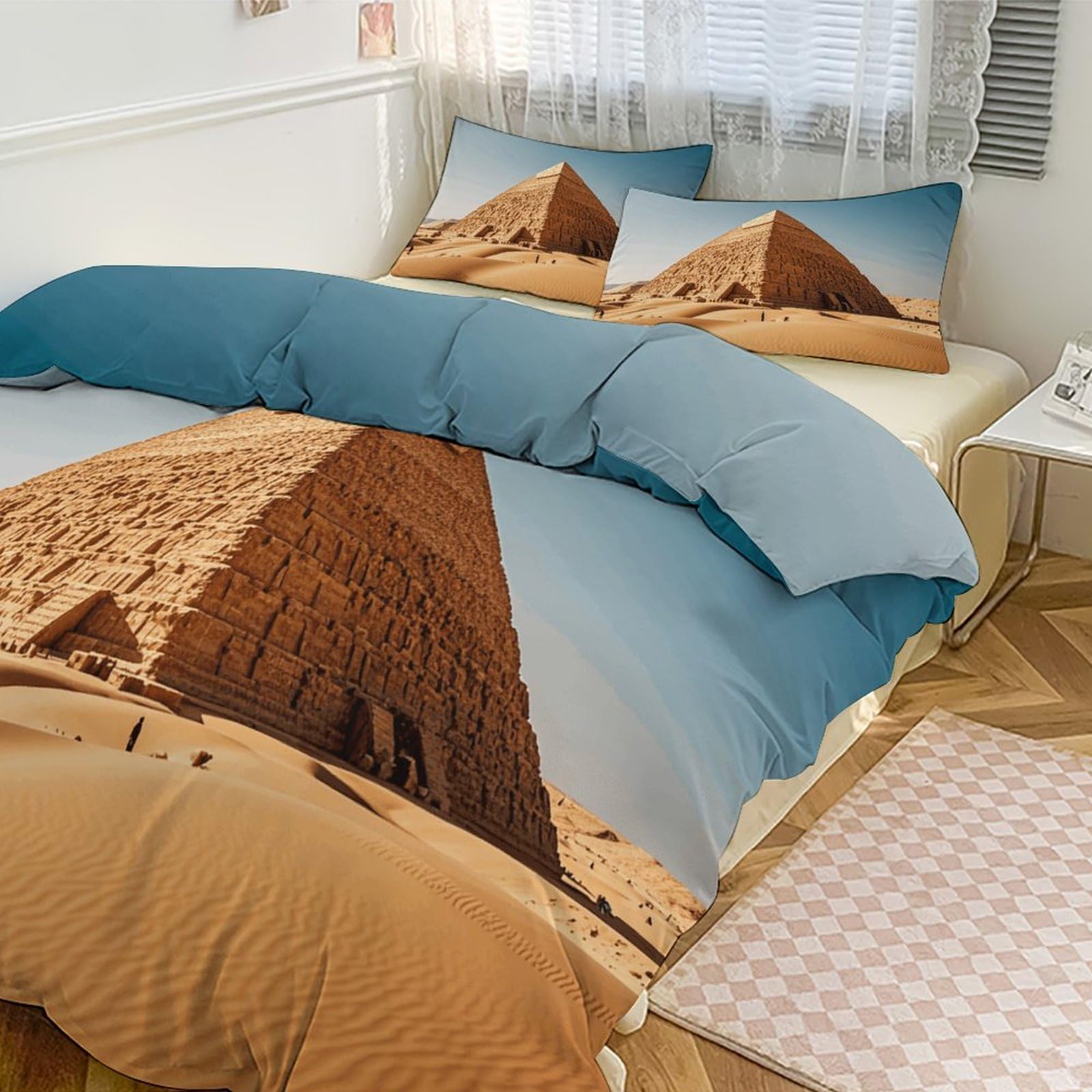 Couette pour grand lit avec parure de lit pyramide égyptienne et couvre-lit épais de maison