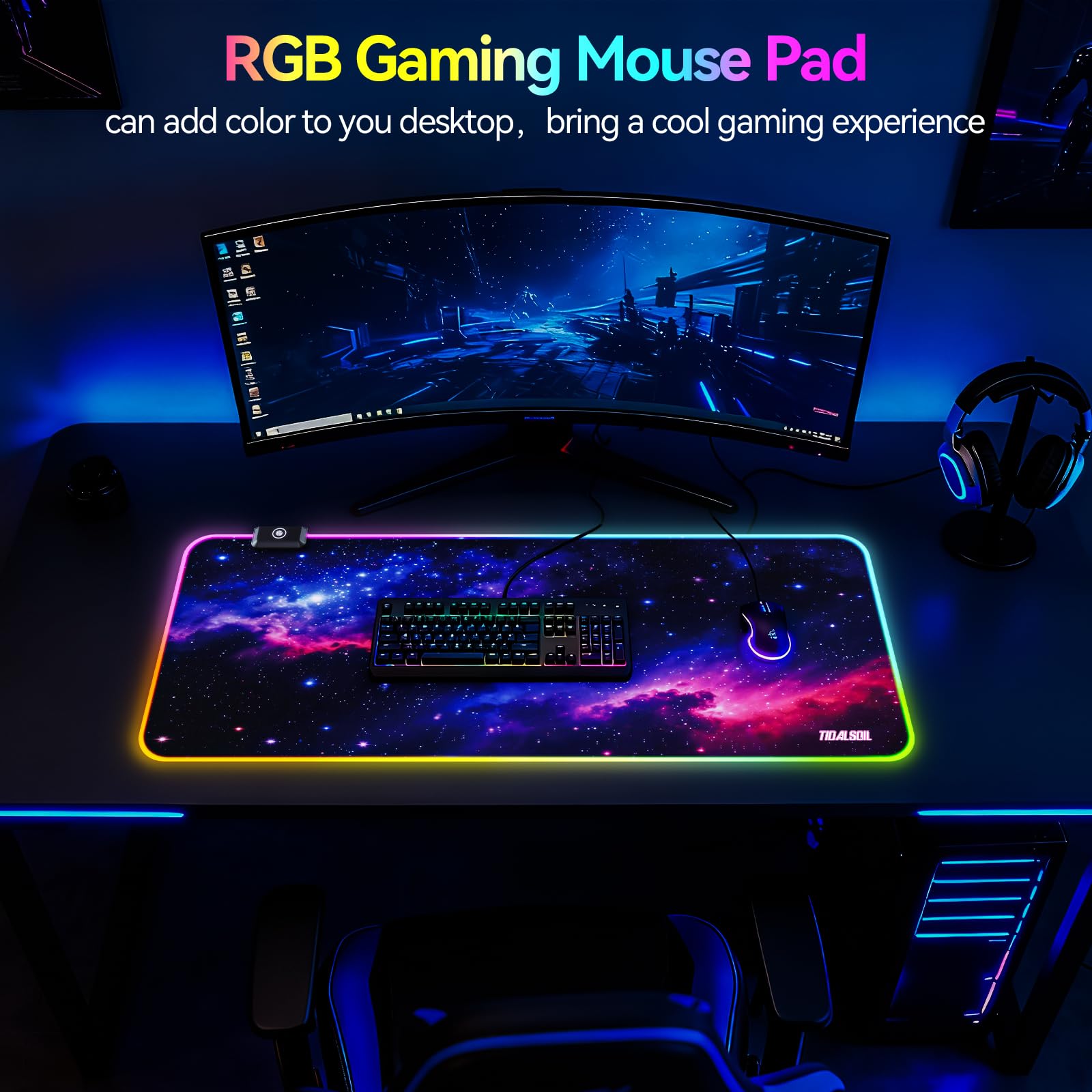 Alfombrilla de ratón RGB para juegos