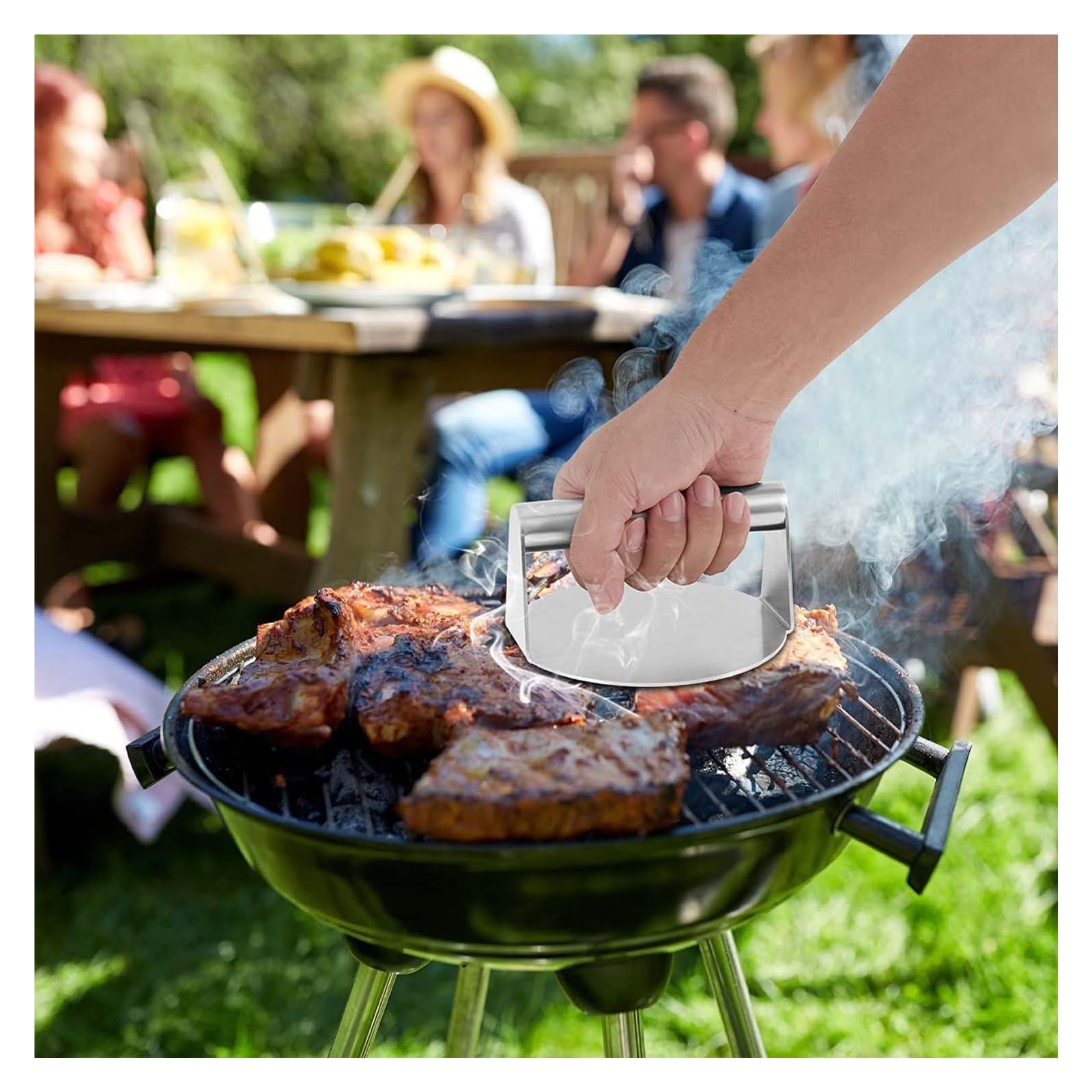 Prensa para Hamburguesas Prensa para Parrilla de Tocino Antiadherente para sándwiches de Carne y Tocino Prensa Redonda para Tocino Prensa para Parrilla para Trabajo Pesado Máquina para Hacer