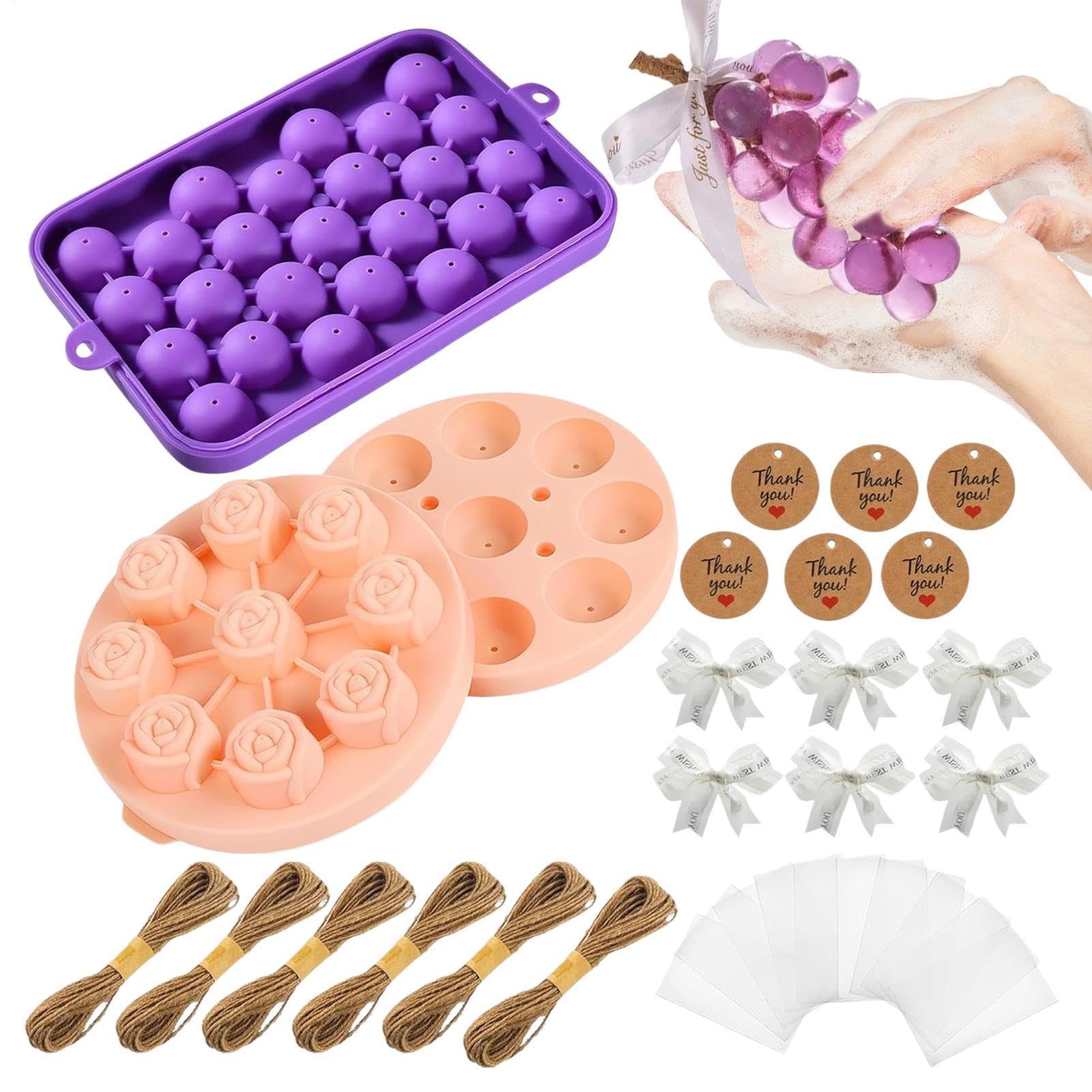 Kit de fabricación de jabón con moldes de flores y accesorios para diseñar detalles únicos