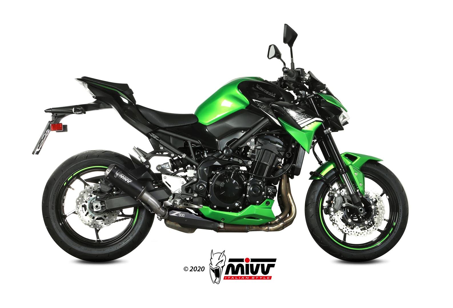 Scarico Slip-on Mivv COMPATIBILE CON KAWASAKI Z900 2020 > MK3 NERO
