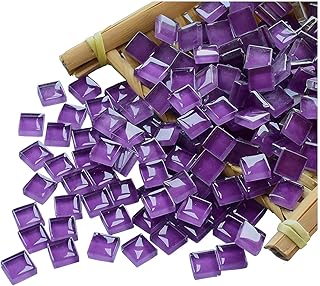 Mosaic Tiles Squares Deep Purple Crystal Mosaic Glass Tile for Crafts Bu...