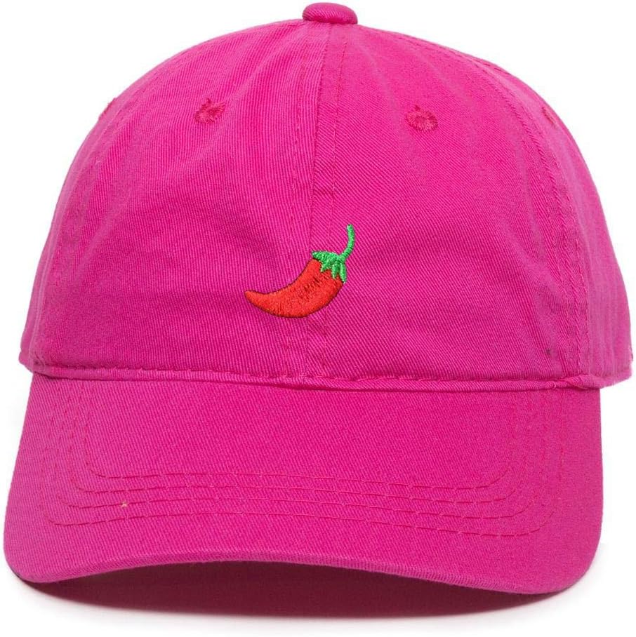 Chilli Pepper Baseball Cap Embroidered Cotton Adjustable Dad Hat