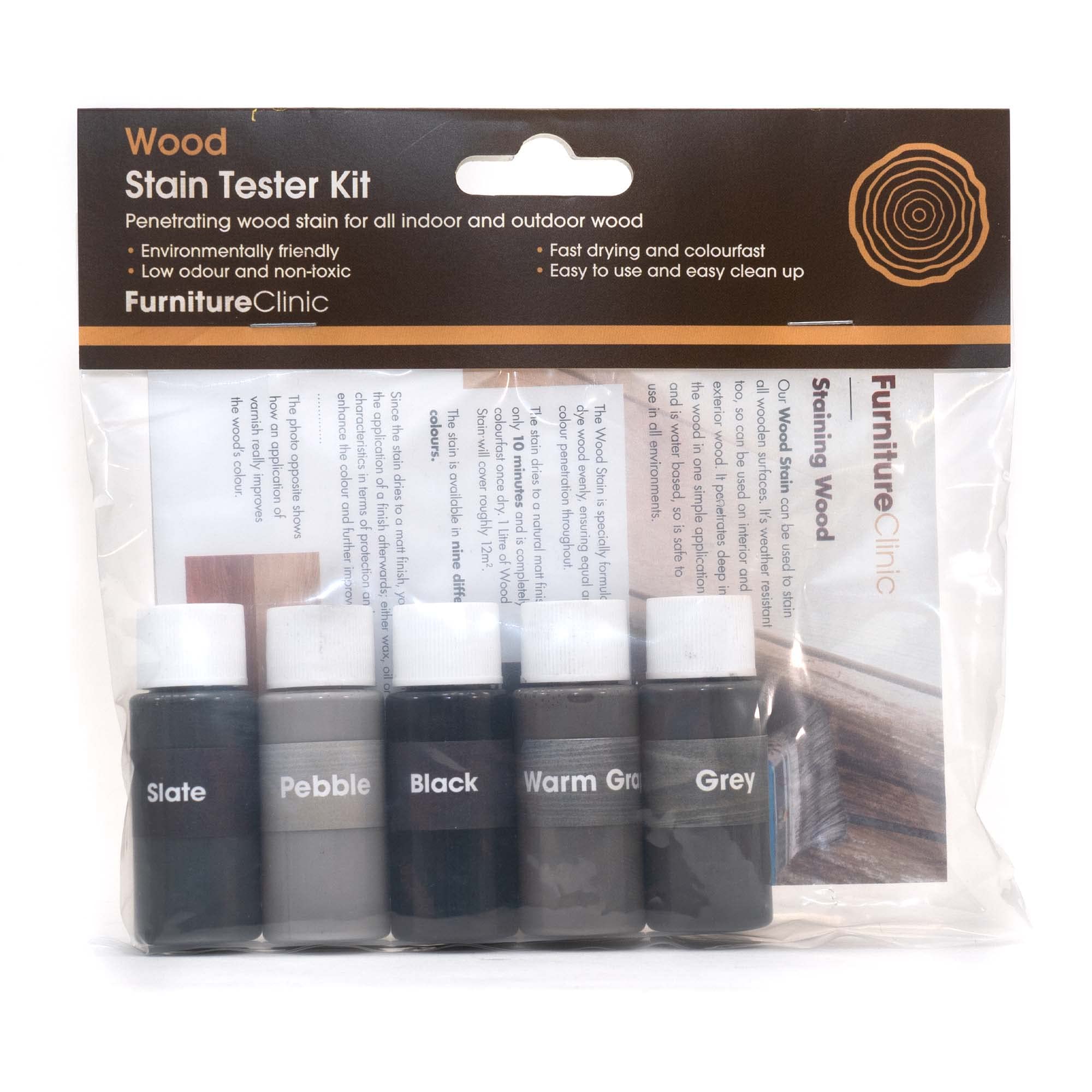 Buy Exterior Wood Stain (Tester Kit, Greys) Quick Drying and Easyto