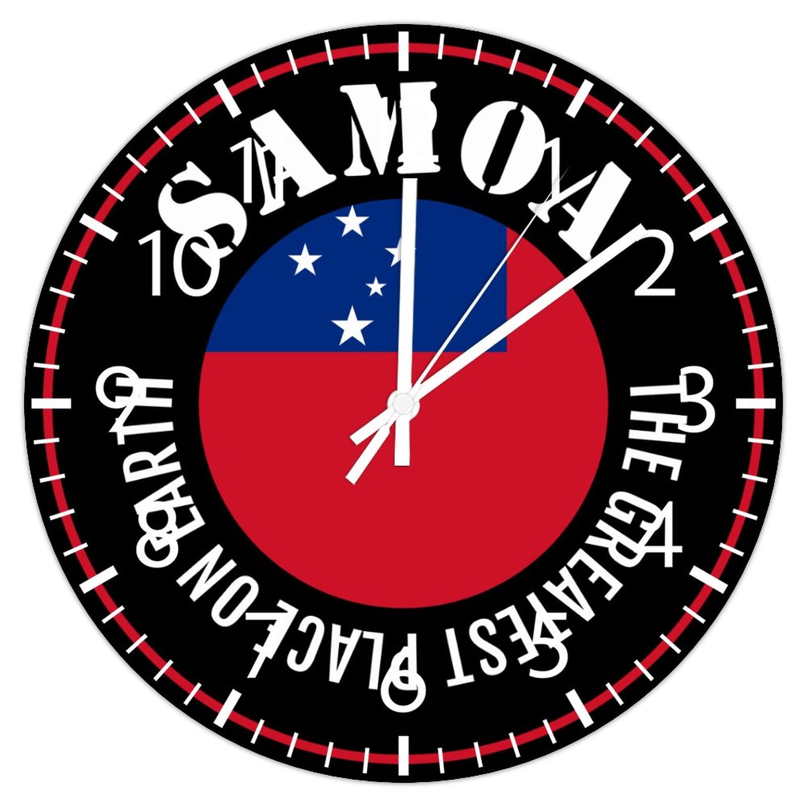 Horloge murale motif drapeau Samoa idée cadeau maison