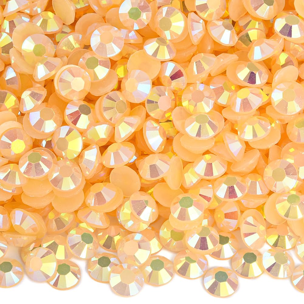 Blinginbox 2500pcs 4mm AB Resin Flatback Rhinestone for Crafting,Flatback Round Jelly Rhinestones Bedazzling Non Hotfix Crystal Gems for Nails Face Makeup Tumblers Mugs DIY Crafts.(Champagne AB)