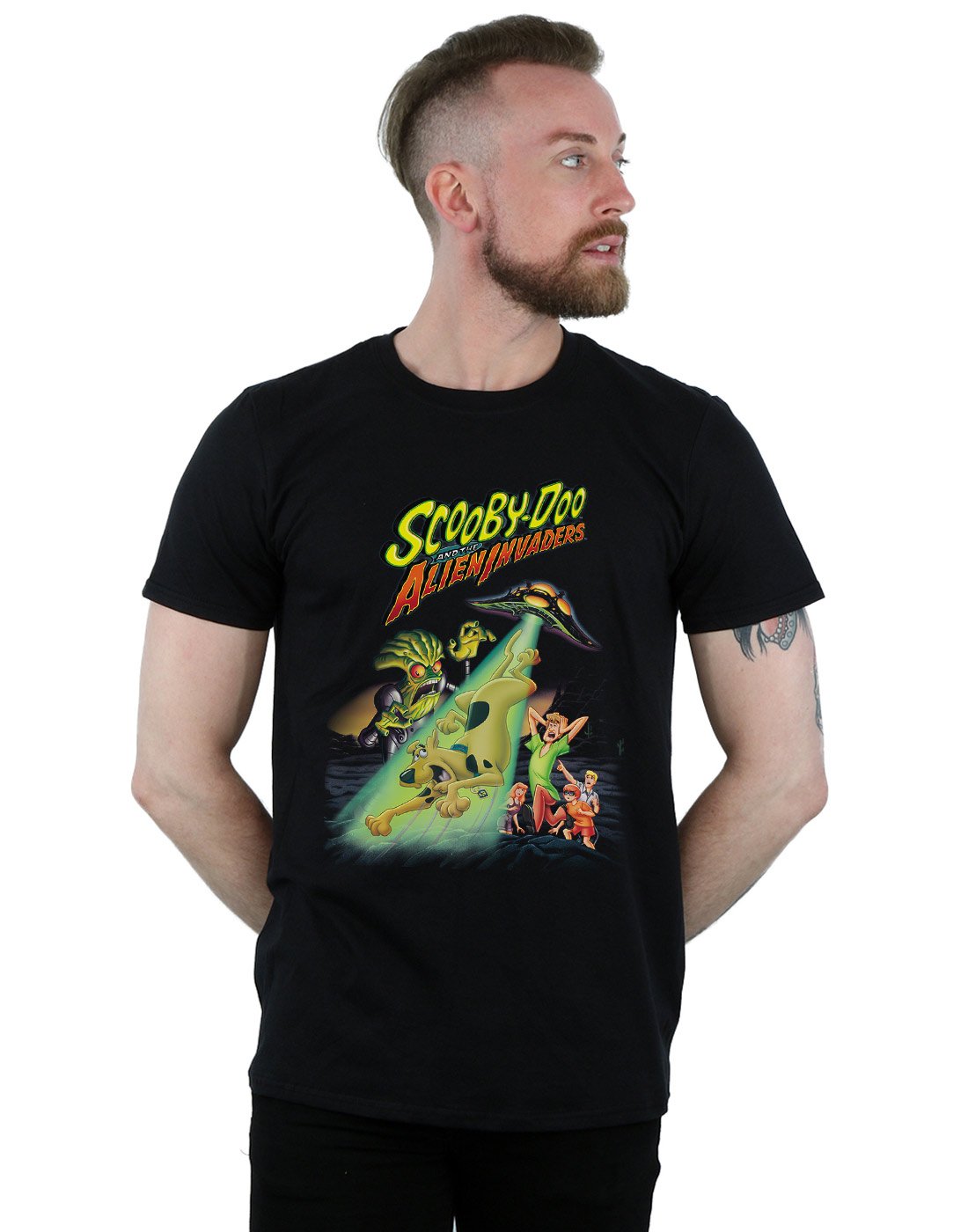 Absolute Cult Men's Black Scooby Doo And The Alien Invaders T-Shirt XX-Large