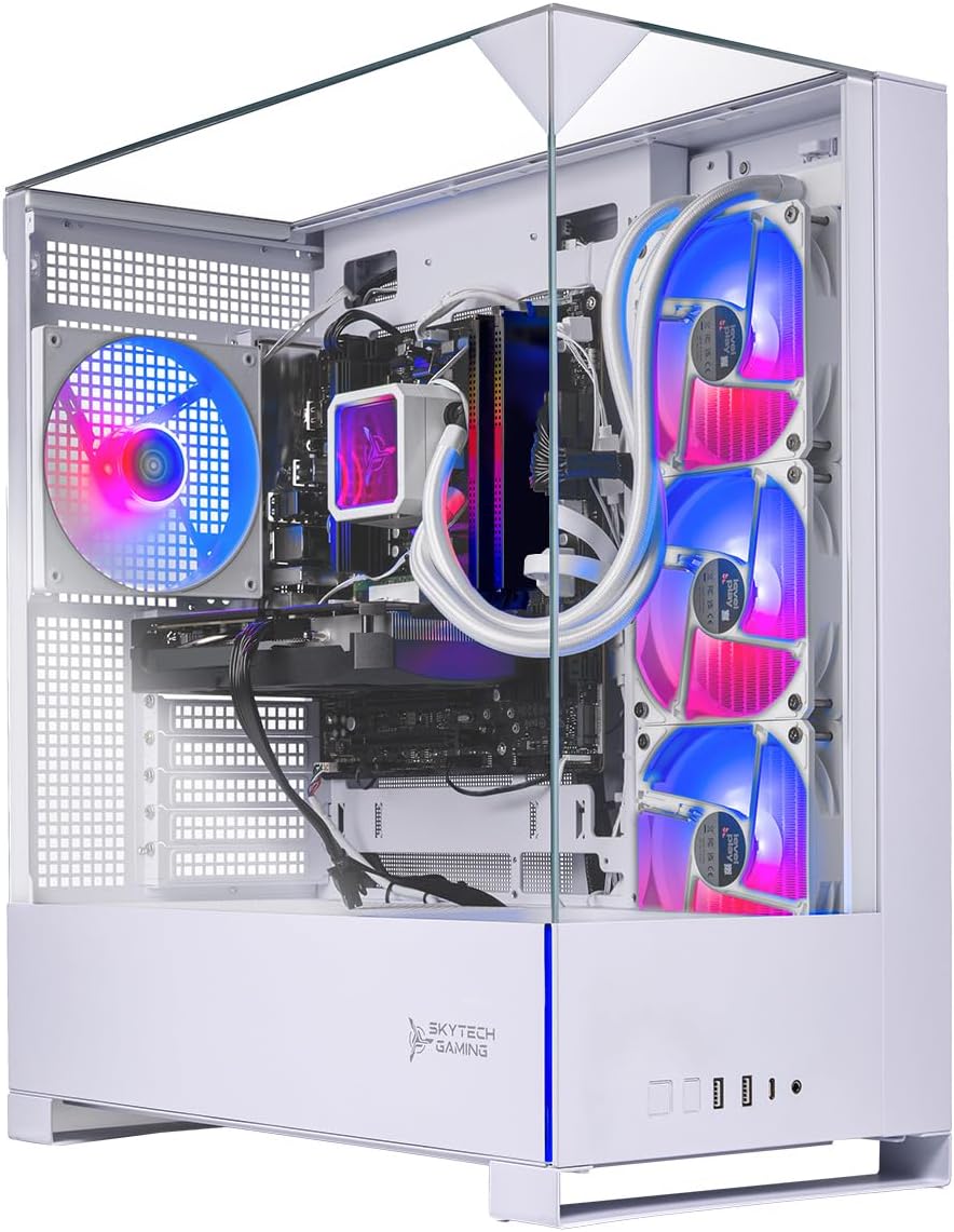 Skytech Gaming Archangel 5 Gaming PC, AMD Ryzen 7 7700X 4.5GHz, NVIDIA RTX 5070 12GB, 1TB Gen4 NVMe SSD, 32GB DDR5 RAM 6000, 750W Gold PSU, 360 ARGB AIO, Wi-Fi, Win 11, Desktop