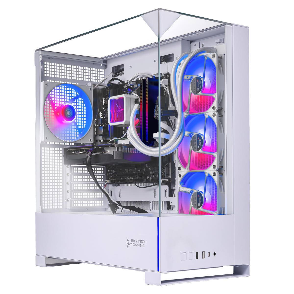 Skytech Gaming Archangel 5 Gaming PC, AMD Ryzen 7 7700X 4.5GHz, NVIDIA RTX 5070 12GB, 1TB Gen4 NVMe SSD, 32GB DDR5 RAM 6000, 750W Gold PSU, 360 ARGB AIO, Wi-Fi, Win 11, Desktop