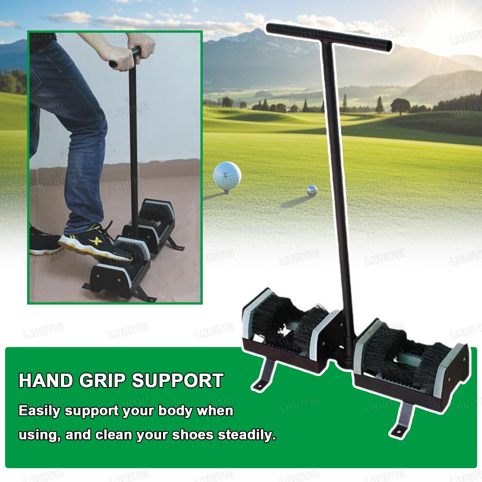 Limpiador Botas Alta Resistencia, Cepillo Botas/Cepillo Calzado, Cepillo Botas Y Calzado Eliminar El Barro, Cepillo con Cerdas Nylon Doble Cara, para Campos Golf, Campings, Sitios Construcción