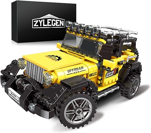 ZYLEGEN Jeep Wrangler - Kit de construcción de modelo de coche de juguete 4x4, todo terreno, todoterreno, camión, bloque de construcción, idea de