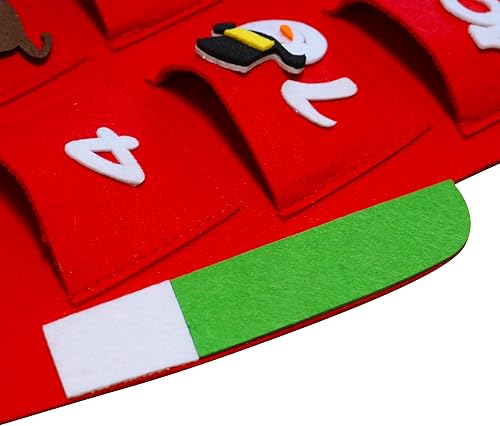 Miniatura 3 de Calendario de Adviento de Navidad de Papá Noel, cuenta regresiva para Navidad, calendario de cuenta regresiva de Navidad colgante de fieltro,