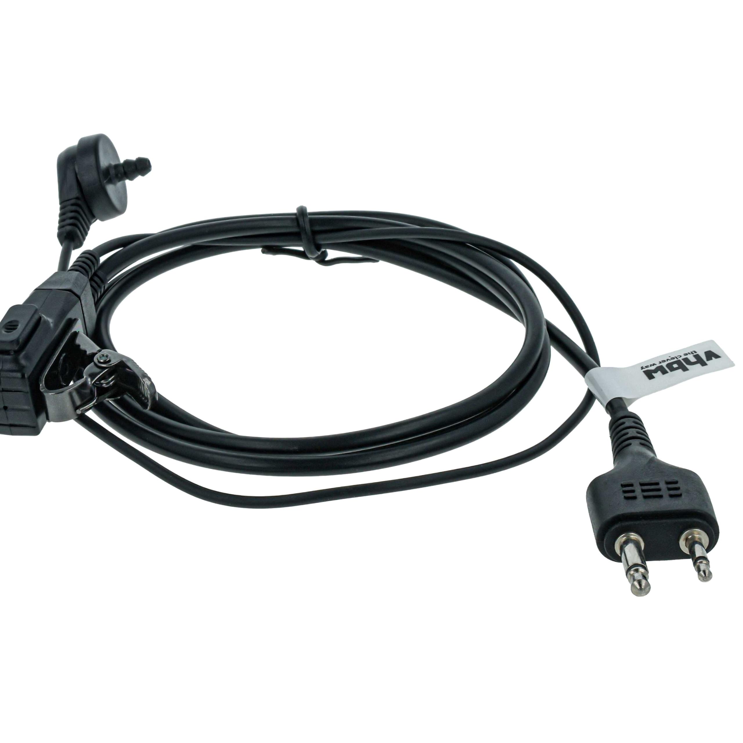 vhbw Zestaw słuchawkowy 5 sztuk, kompatybilny z Icom IC-T41E, IC-T42, IC-T7, IC-T42A, IC-T42E radio, Walkie-talkie z mikrofonem PTT - przezroczysty, czarny