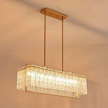 Shrine Lighting Gold Chandeliers, Modern Design, Rectangular