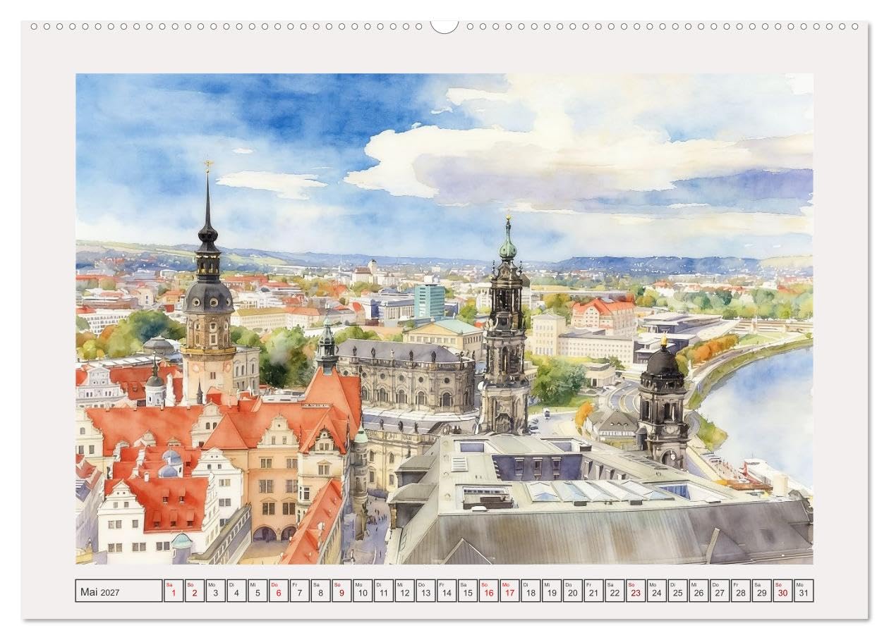CALVENDO · Die schönsten Städte in Sachsen (Kalender 2027) | DIN A2 Querformat · Premium-Wandkalender · Flair vergangener Jahrhunderte