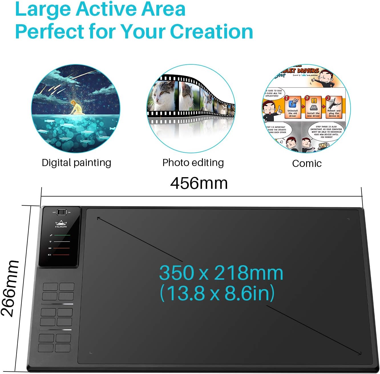 New Arrivals HUION Inspiroy WH1409 V2 Wireless Digital Graphic Drawing Tablet Tilt Function Battery-Free Stylus with 12 Press Keys and 20 Pen Nibs Black Friday - 60% OFF HUION Inspiroy WH1409 V2 Wireless Digital Graphic Drawing Tablet Tilt Function Battery-Free Stylus with 12 Press Keys and 20 Pen Nibs